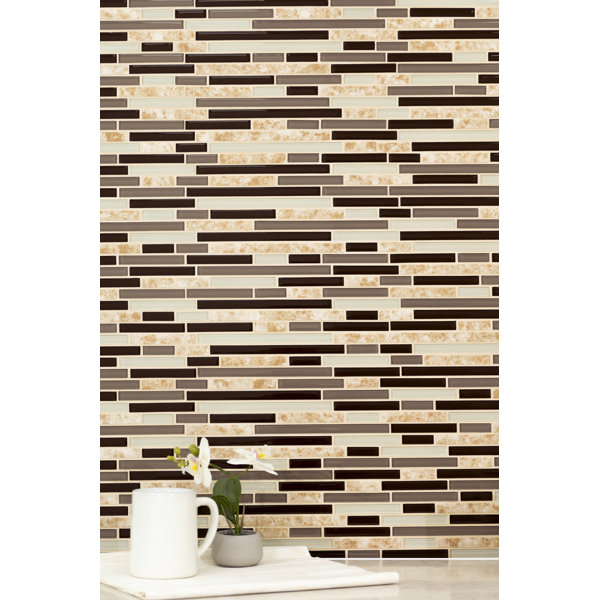 MSI Amalfi Cafe Interlocking Pattern Random Sized Glass/Stone Mosaic